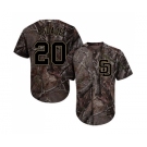 Youth Majestic San Diego Padres #20 Carlos Asuaje Authentic Camo Realtree Collection Flex Base MLB Jersey