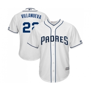 Youth Majestic San Diego Padres #22 Christian Villanueva Replica White Home Cool Base MLB Jersey