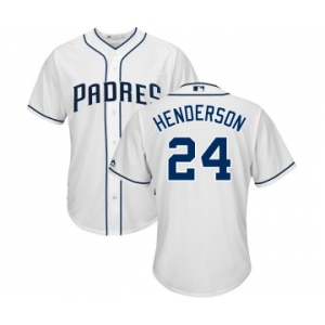 Youth Majestic San Diego Padres #24 Rickey Henderson Replica White Home Cool Base MLB Jersey