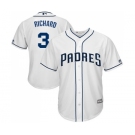 Youth Majestic San Diego Padres #3 Clayton Richard Replica White Home Cool Base MLB Jersey