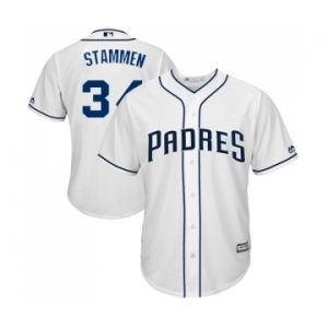 Youth Majestic San Diego Padres #34 Craig Stammen Replica White Home Cool Base MLB Jersey