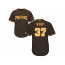 Youth Majestic San Diego Padres #37 Travis Wood Replica Brown Alternate Cool Base MLB Jersey