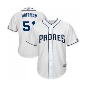 Youth Majestic San Diego Padres #51 Trevor Hoffman Replica White Home Cool Base MLB Jersey