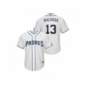 Youth Padres #13 Manny Machado Majestic Home Cool Base Jersey