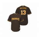 Youth Padres #13 Manny Machado Majestic Official Cool Base Jersey