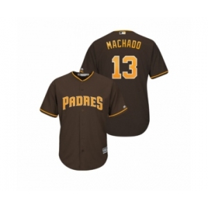 Youth Padres #13 Manny Machado Majestic Official Cool Base Jersey
