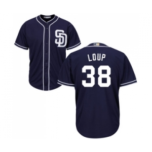 Youth San Diego Padres #38 Aaron Loup Authentic Navy Blue Alternate 1 Cool Base Baseball Jersey