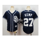 Youth mlb jerseys san diego padres #27 kemp blue