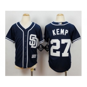 Youth mlb jerseys san diego padres #27 kemp blue