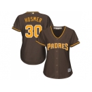 Women San Diego Padres #30 Eric Hosmer Brown Alternate Stitched MLB Jersey