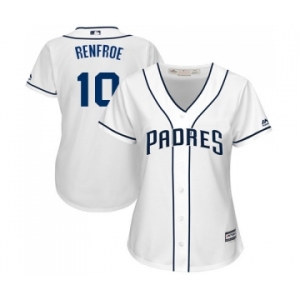 Women's Majestic San Diego Padres #10 Hunter Renfroe Replica White Home Cool Base MLB Jersey