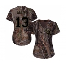 Women's Majestic San Diego Padres #13 Freddy Galvis Authentic Camo Realtree Collection Flex Base MLB Jersey