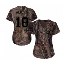 Women's Majestic San Diego Padres #18 Austin Hedges Authentic Camo Realtree Collection Flex Base MLB Jersey