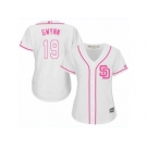 Women's Majestic San Diego Padres #19 Tony Gwynn Replica White Fashion Cool Base MLB Jersey