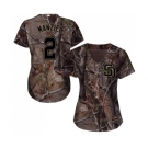 Women's Majestic San Diego Padres #2 Johnny Manziel Authentic Camo Realtree Collection Flex Base MLB Jersey