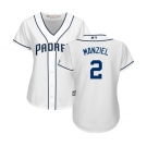 Women's Majestic San Diego Padres #2 Johnny Manziel Authentic White Home Cool Base MLB Jersey