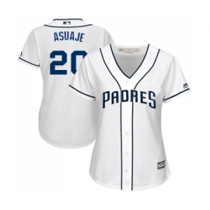 Women's Majestic San Diego Padres #20 Carlos Asuaje Replica White Home Cool Base MLB Jersey