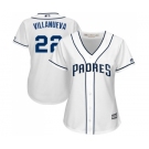 Women's Majestic San Diego Padres #22 Christian Villanueva Replica White Home Cool Base MLB Jersey