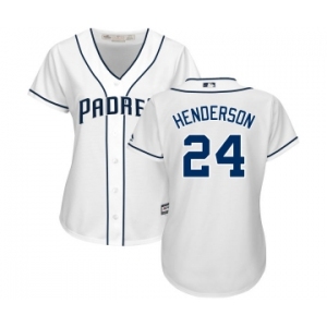 Women's Majestic San Diego Padres #24 Rickey Henderson Replica White Home Cool Base MLB Jersey