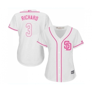 Women's Majestic San Diego Padres #3 Clayton Richard Authentic White Fashion Cool Base MLB Jersey