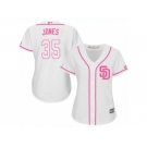 Women's Majestic San Diego Padres #35 Randy Jones Replica White Fashion Cool Base MLB Jersey