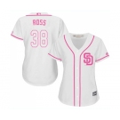 Women's Majestic San Diego Padres #38 Tyson Ross Replica White Fashion Cool Base MLB Jersey