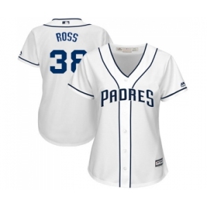 Women's Majestic San Diego Padres #38 Tyson Ross Replica White Home Cool Base MLB Jersey