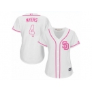 Women's Majestic San Diego Padres #4 Wil Myers Replica White Fashion Cool Base MLB Jersey