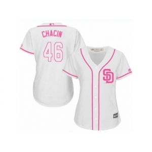 Women's Majestic San Diego Padres #46 Jhoulys Chacin Replica White Fashion Cool Base MLB Jersey