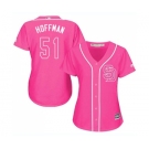 Women's Majestic San Diego Padres #51 Trevor Hoffman Authentic Pink Fashion Cool Base MLB Jersey