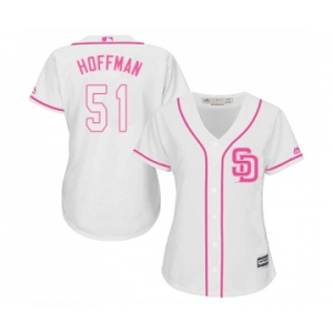 Women's Majestic San Diego Padres #51 Trevor Hoffman Replica White Fashion Cool Base MLB Jersey