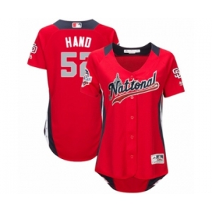 Women's Majestic San Diego Padres #52 Brad Hand Game Red National League 2018 MLB All-Star MLB Jersey