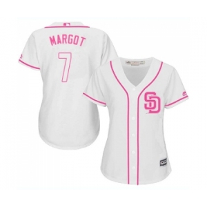 Women's Majestic San Diego Padres #7 Manuel Margot Replica White Fashion Cool Base MLB Jersey