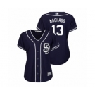 Women's Padres #13 Manny Machado Majestic Alternate Cool Base Jersey