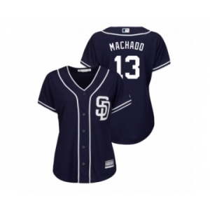 Women's Padres #13 Manny Machado Majestic Alternate Cool Base Jersey