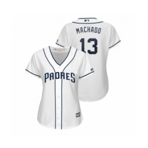 Women's Padres #13 Manny Machado Majestic Home Cool Base Jersey