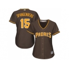 Women's San Diego Padres #15 Cory Spangenberg Brown Alternate Stitched MLB Jersey