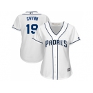 Women's San Diego Padres #19 Tony Gwynn White Home Stitched MLB Jersey