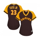 Women's San Diego Padres #23 Fernando Tatis Jr. Authentic Brown Alternate Cooperstown Cool Base Baseball Jersey