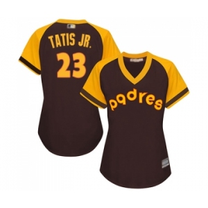 Women's San Diego Padres #23 Fernando Tatis Jr. Authentic Brown Alternate Cooperstown Cool Base Baseball Jersey