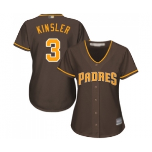 Women's San Diego Padres #3 Ian Kinsler Authentic Brown Alternate Cool Base Baseball Jersey