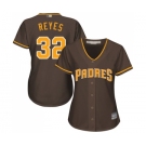 Women's San Diego Padres #32 Franmil Reyes Authentic Brown Alternate Cool Base Baseball Jersey