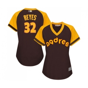 Women's San Diego Padres #32 Franmil Reyes Authentic Brown Alternate Cooperstown Cool Base Baseball Jersey