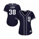 Women's San Diego Padres #38 Aaron Loup Authentic Navy Blue Alternate 1 Cool Base Baseball Jersey