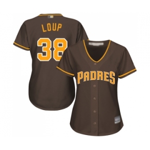Women's San Diego Padres #38 Aaron Loup Replica Brown Alternate Cool Base Baseball Jersey