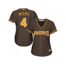 Women's San Diego Padres #4 Wil Myers Brown Alternate Stitched MLB Jersey