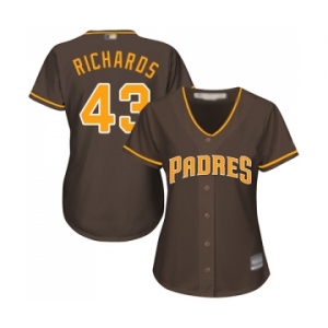 Women's San Diego Padres #43 Garrett Richards Authentic Brown Alternate Cool Base Baseball Jersey