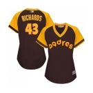 Women's San Diego Padres #43 Garrett Richards Authentic Brown Alternate Cooperstown Cool Base Baseball Jersey