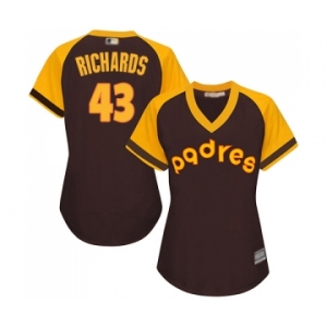 Women's San Diego Padres #43 Garrett Richards Authentic Brown Alternate Cooperstown Cool Base Baseball Jersey