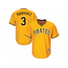 Youth Majestic Pittsburgh Pirates #3 Sean Rodriguez Authentic Gold Alternate Cool Base MLB Jersey